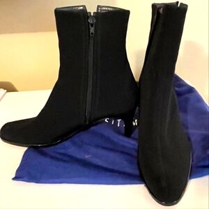 Elegant Stuart Weitzman Black Ankle Boots - 8.5